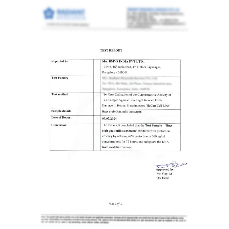 Hydrating SPF 50 sunscreen enriched with goat milk