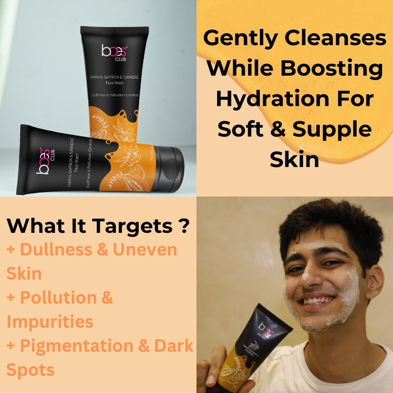 Papaya, Saffron & Turmeric Face Wash - Dullness & Pollution Control