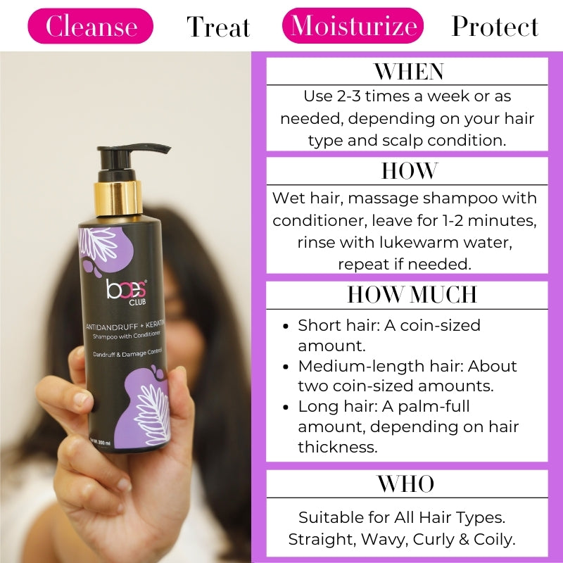 Anti-Dandruff + Keratin Shampoo with Conditioner