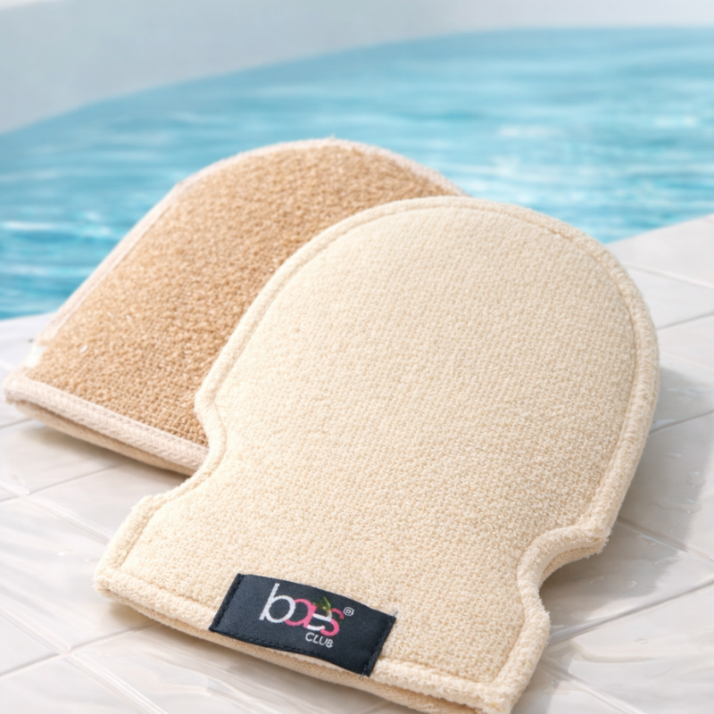 Brown Flax 100% Natural Exfloating Loofah Glove