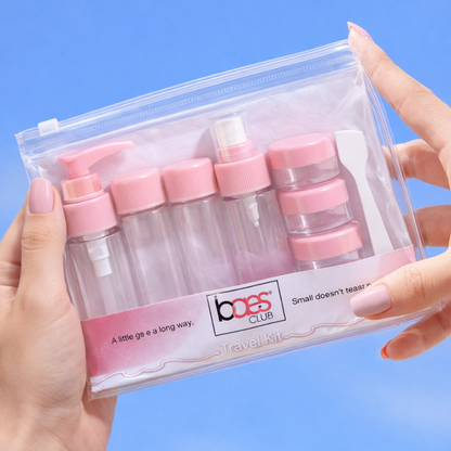 Refillable Empty Mini Containers with Pouch - 7 Containers &amp; 1 Spoon