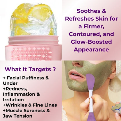 Baes Club Multifunction Ice Roller with Scrubber for Face | For puffiness and Glowing Skin | Unisex