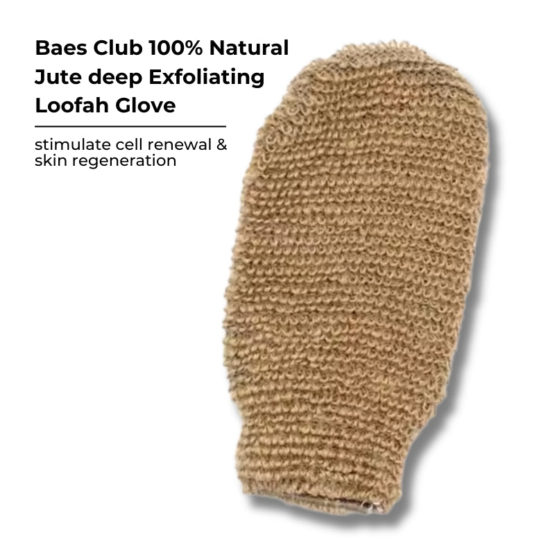 Baes Club 100% Natural Jute deep Exfoliating Loofah Glove | Men &amp; Women | stimulate cell renewal &amp; skin regeneration