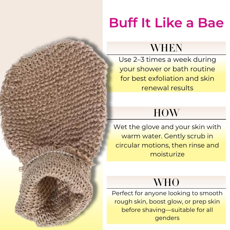 Baes Club 100% Natural Jute deep Exfoliating Loofah Glove | Men &amp; Women | stimulate cell renewal &amp; skin regeneration
