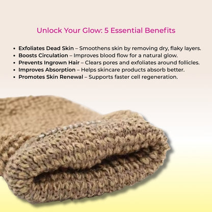 Baes Club 100% Natural Jute deep Exfoliating Loofah Glove | Men &amp; Women | stimulate cell renewal &amp; skin regeneration