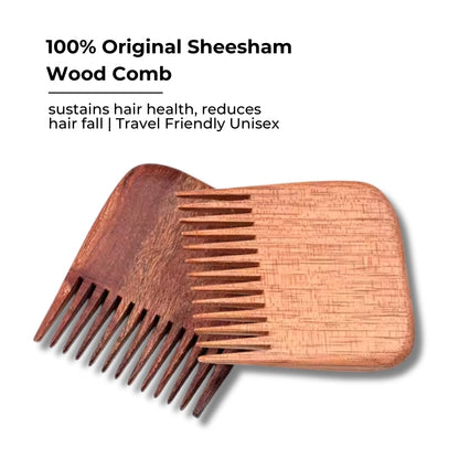 Baes Club 100% Original Sheesham Wood Comb | sustains hair health, reduces hair fall | Travel Friendly Unisex