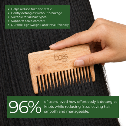 Wooden Wide Tooth Comb for Detangling &amp; Frizz Control