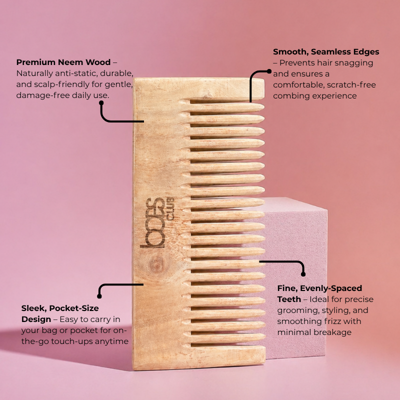 Wooden Wide Tooth Comb for Detangling &amp; Frizz Control