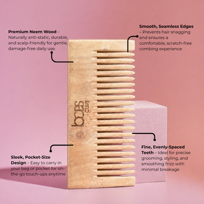 Wooden Wide Tooth Comb for Detangling &amp; Frizz Control