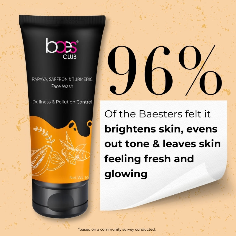 Papaya, Saffron &amp; Turmeric Face Wash - Dullness &amp; Pollution Control