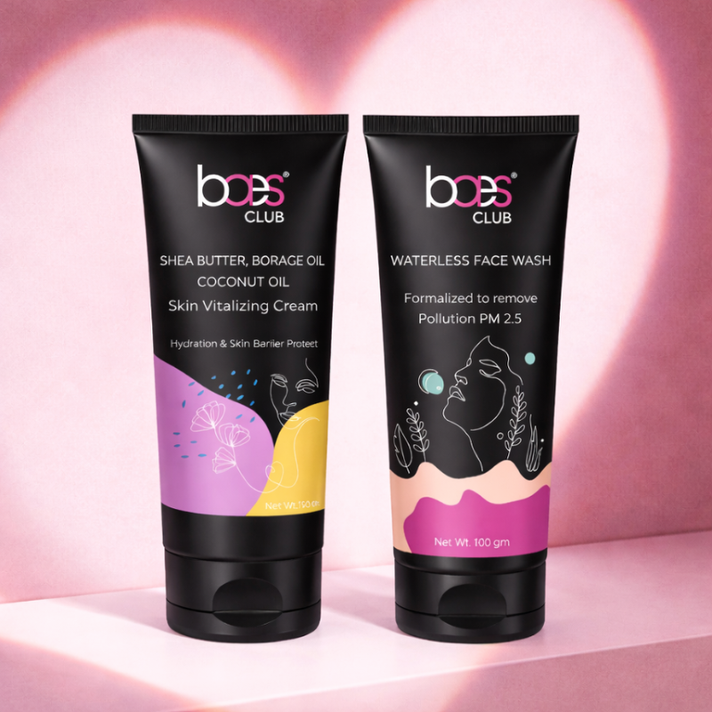 Baes Club Instant Cleanse &amp; Hydration Duo | Waterless Face Wash + Skin Vitalizing Cream