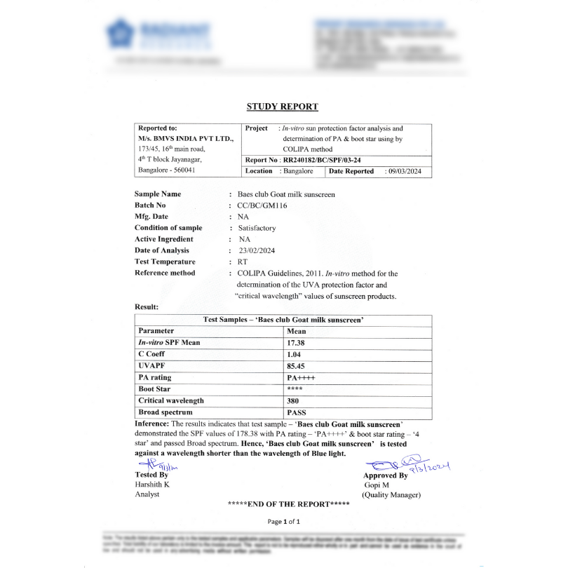 Hydrating SPF 50 sunscreen enriched with goat milk