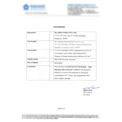 Hydrating SPF 50 sunscreen enriched with goat milk