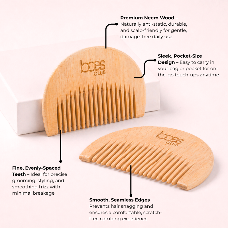 Wooden Pocket Comb for Styling &amp; Travel Use