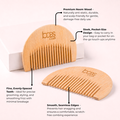Wooden Pocket Comb for Styling &amp; Travel Use