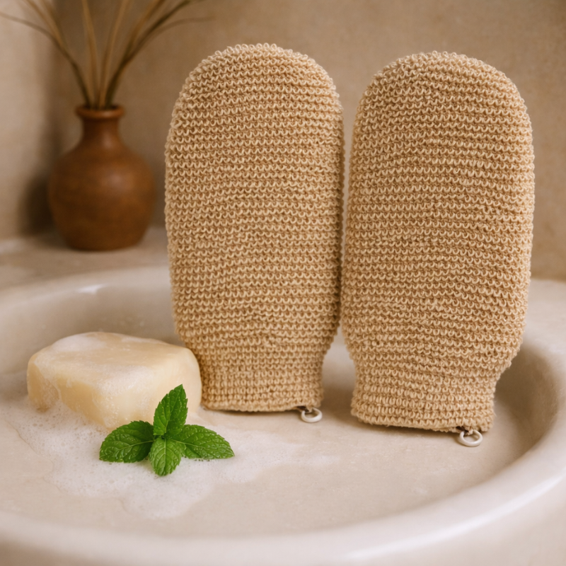 100% Natural Jute deep Exfoliating Loofah Glove