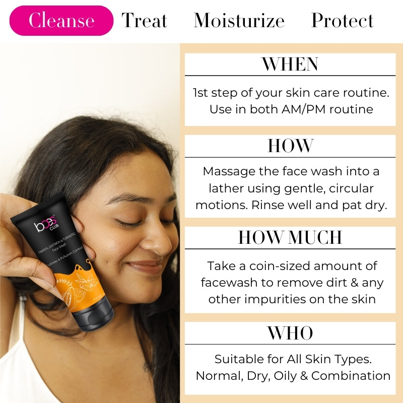 Papaya saffron turmeric face wash for glowing skin