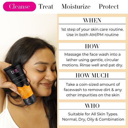 Papaya saffron turmeric face wash for glowing skin