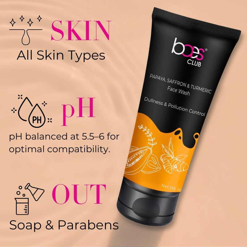 Papaya saffron turmeric face wash for glowing skin