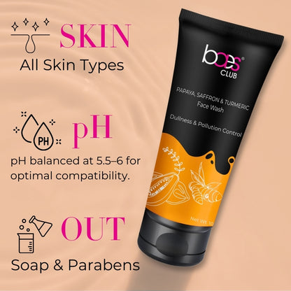 Papaya saffron turmeric face wash for glowing skin
