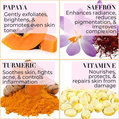 Papaya saffron turmeric face wash for glowing skin