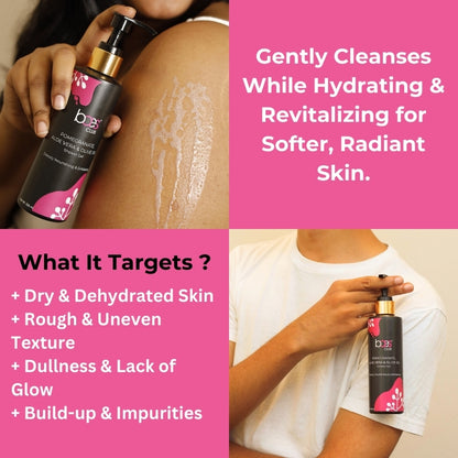 applying pomegranate aloe vera olive oil shower gel