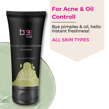 Tea Tree Neem Aloe Vera Face Wash for oily acne-prone skin