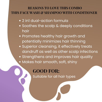 Biotin & Caffeine shampoo + Antidandruff & keratin shampoo soothing combo offer pack…